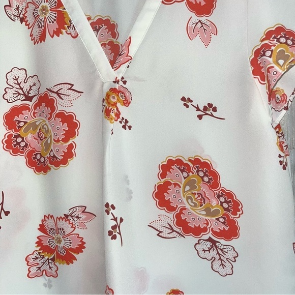 Loft White Sheer Floral Blouse - Picture 2 of 5